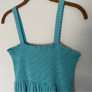Easel Blue & White Striped Maxi Tiered Dress Summer thumbnail 3