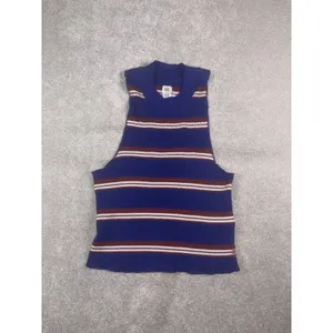 BDG Striped Crop Top Sleeveless High Neck M Tank Top Shirt thumbnail 2