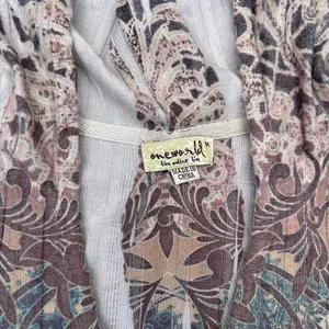 Y2K Brown/Green One World Ribbed Thin Sweatshirt Hoodie Earth Tones thumbnail 4