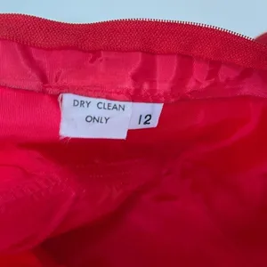 Vintage Pin Up Rockabilly Red Satin Strapless Drop Waist Midi Floral Sequin Gown thumbnail 4