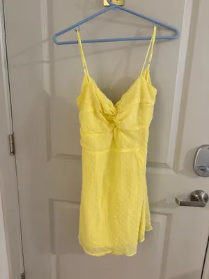 Yellow tie-front backless mini dress thumbnail 4