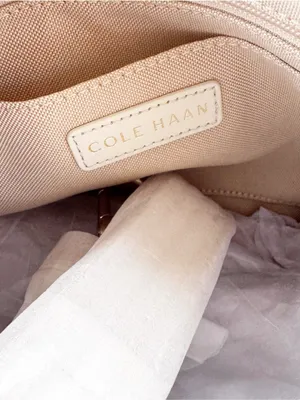 NWT Cole Haan Leather Grand Ambition Small Duffle Shoulder Bag Silver Birch thumbnail 14