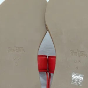 Coach Womens Gracie Thong Sandals Size 6.5 Red Leather Flats Quiet Luxury Resort thumbnail 12