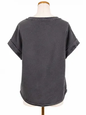Pilcro Gray Cotton Sweatshirt Tee Tie Front Top Size Medium thumbnail 3