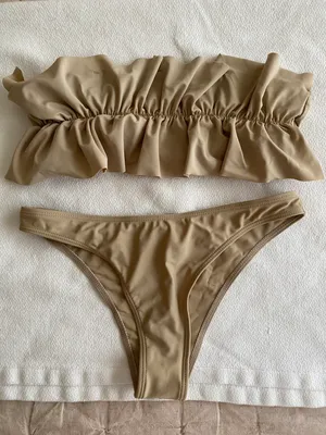 Beige Ruffle Swimsuit thumbnail 1