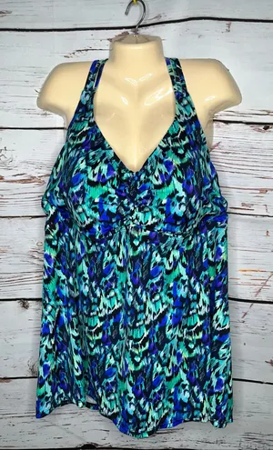 Swim365 by Swimsuits for All Size 26 Printed Bathing Suit Tankini Swim Top thumbnail 1