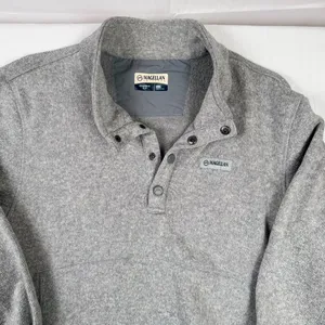 Magellan Outdoors Pullover Fleece XXL Gray Snap Neck Sweater Jacket Men thumbnail 3