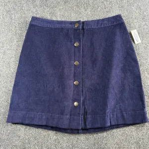 Old Navy Corduroy Snap Button Front Skirt Size 8 Navy Blue Academia Clueless NWT thumbnail 1