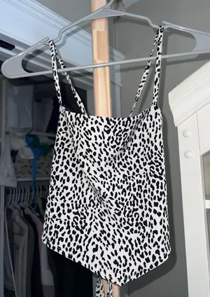 Cheetah Print Wrap Tie top Multi thumbnail 1
