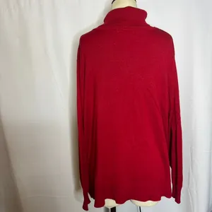 Retrology Red Christmas Tree Turtleneck Sweater Women’s 2X Holiday Knit thumbnail 4