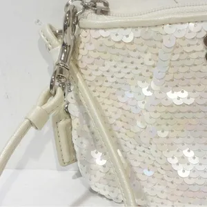 COACH 45395 Audrey Sequins Small Wristlet Pouch Purse Wallet Ivory thumbnail 3
