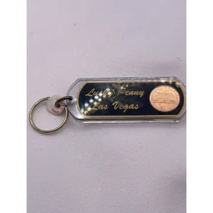 Vintage Las Vegas Nevada 1993 Lucky‎ Penny Keychain Keyring thumbnail 2