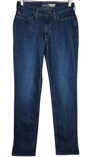 Carhartt BD5383W Relaxed Fit Womens Jeans Dark Wash Size 2‎ Regular thumbnail 1