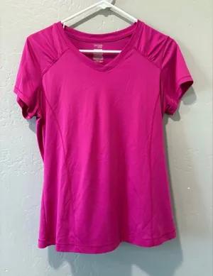 Danskin Now Magenta Short Sleeve Top thumbnail 1
