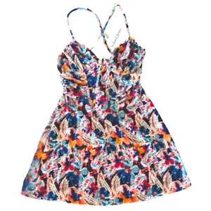 New For Love And Lemons "Brooklyn" Floral Ruched Velvet Mini Dress Xs! thumbnail 1
