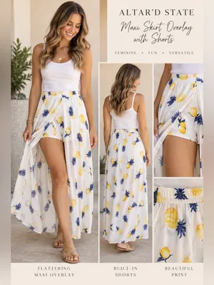 Altar’d State Shorts with Maxi Skirt Overlay thumbnail 2