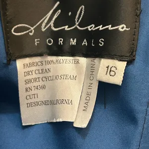 Milano Formals Size 16 Long Blue Chiffon‎ Beaded Prom Dress Formal Gown thumbnail 6