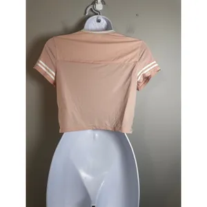 OFFLINE by Aerie Womens‎ XS Peach Cropped Football Jersey Varsity Baby Tee Pink thumbnail 4