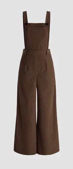 COMMENSE Rapture Corduroy Overalls COLOR - Brown Size Large NWT Sold Out Online thumbnail 1