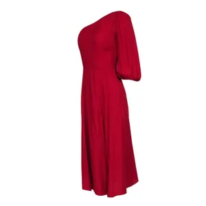 Reformation Dress Sz 2 Red One Shoulder Midi Formal Cocktail Party Wedding Guest thumbnail 9