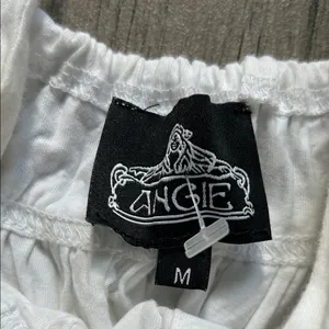 Angie White Ruffled Blouse with Button Detail thumbnail 2