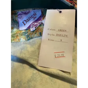 Floral dqinty Long‎ Sleeve Snap Western boho whimsi cottage Y2K Shirt S green thumbnail 4