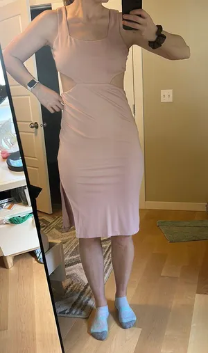 Very Comfortable Light Pink Cutout Dress thumbnail 1