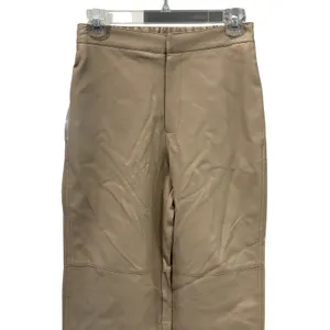 Wayf Faux Leather Pants Beige High Waisted Straight Leg XS NWT Trendy Minimalist thumbnail 4