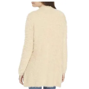 Free People Faux eyelash Fur Open Front Cardigan in Almond XS boho thumbnail 2