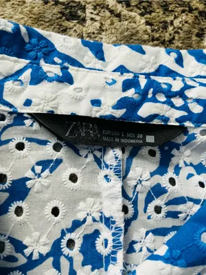 Zara Blue and White Paisley Button-Up Midi Dress 💙 thumbnail 13