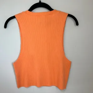Aerie Ribbed Raw Edge Cropped Tank Top Shirt Orange Sleeveless Stretch Basic XL thumbnail 5