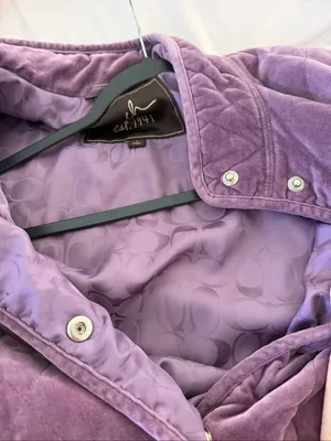 Coach Purple velvet coach jacket Size L thumbnail 8