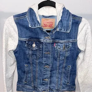 LEVI’S Women’s Hybrid Denim Hooded Trucker Jacket XS thumbnail 4