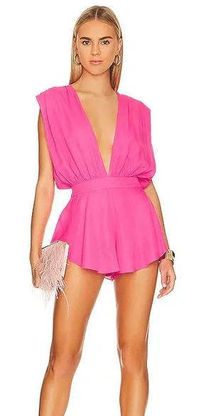 More To Come x Revolve Kimberly Romper Pink thumbnail 1