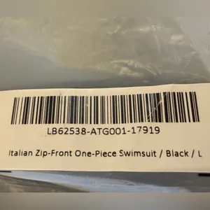 NIB Quince Italian Zip-Front One-Piece Swimsuit Black Women's Size Large thumbnail 7