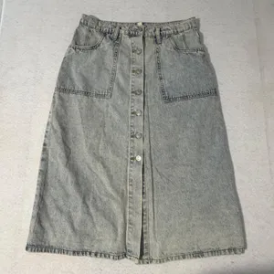 Dylan Womens Light Acid Wash Denim Button Front Midi Skirt Size 6 Cotton Blue thumbnail 2