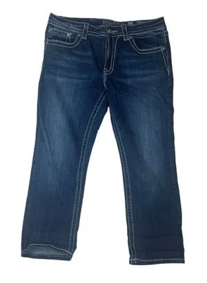 Miss Me size 30 boyfriend capri jeans denim chunky stitch crop thumbnail 1