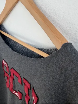 Santa Clara University SCU Champion grey off the shoulder sweatshirt thumbnail 5