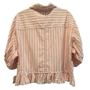 Free People $128 NWT We The Free Bailey Striped Crop Top Button-Down Shirt S thumbnail 2