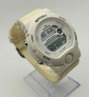 White Digital Sports Watch 30M WR Stainless Steel , 40mm Working New Battery thumbnail 1