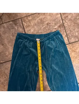 Y2K Juicy Couture Teal Velour Jogger Pants Size S Drawstring Track Pants thumbnail 2
