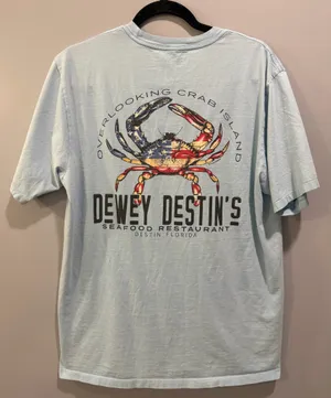 SoftShirts Dewey Destins Seafood Restaurant Short Sleeve Tee Blue thumbnail 1