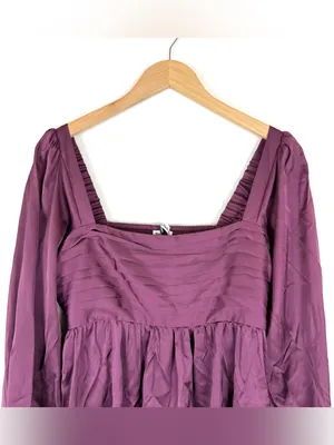 Abercrombie Emerson Satin dress in Wine thumbnail 2