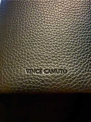 Vince Camuto Pebbled Vegan Leather Luck Tote in black with gray stripe thumbnail 7