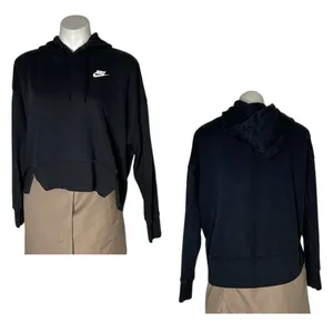 NIKE Navy Blue Hoodie High Low Boxy Cropped Fit Side Slits Womens Size Small thumbnail 9