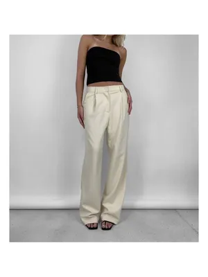 Vamp Official Relaxed Wide Leg Trouser Pants Cream Women’s Size S‎ thumbnail 3