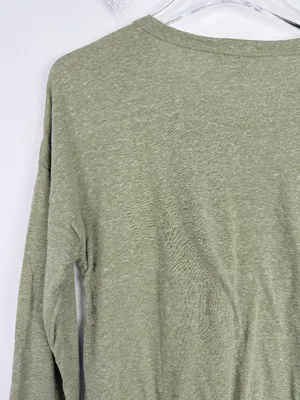 NWT Lulus Heathered Olive Green Long Sleeve T-Shirt Tee Basic Size Small S NEW thumbnail 7
