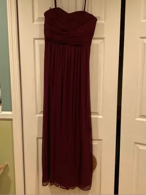 NWT MARINA Sz 6 Wine Chiffon formal/bridesmaid Dress thumbnail 3