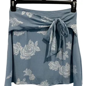 NWT Sadie & Sage Light Blue Faux Wrap Skirt thumbnail 1