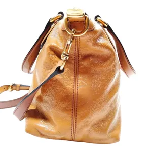 Gucci Soho Brown Tan Patent Leather 2 Way Satchel Crossbody handbag Bag Tassel thumbnail 3